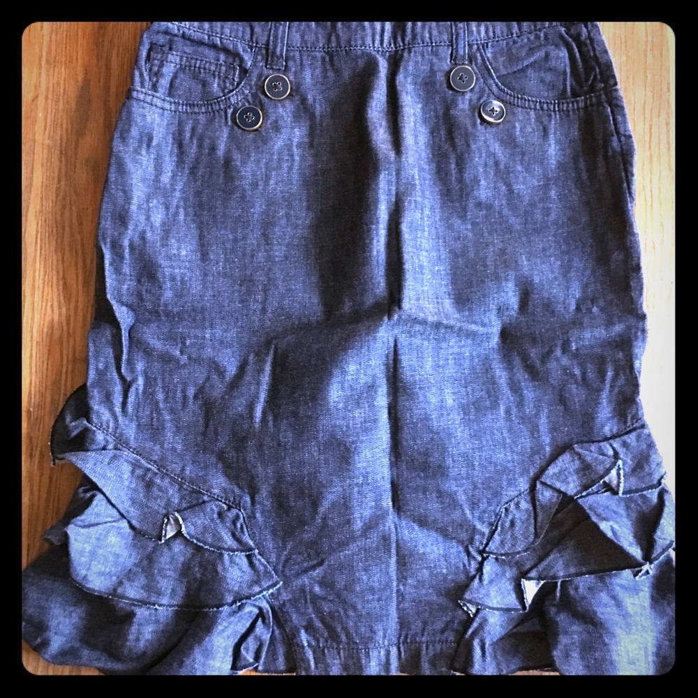 Anthropologie Ruffle pencil skirt